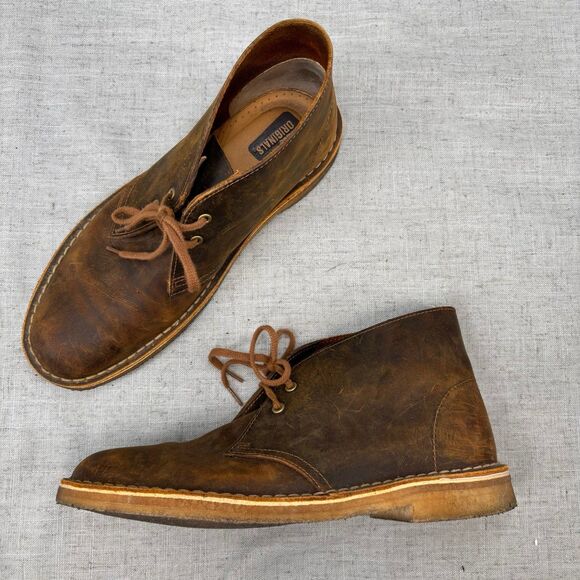 Clarks Shoes - Clarks Originals Desert Boot Brown Leather Beeswax Chukka Lace Up Women's 8.5